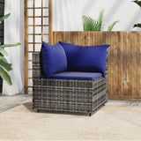 vidaXL Banquette de jardin avec coussins en poly rotin noir