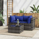 vidaXL Banc de jardin avec coussins 2 pièces poly rotin noir