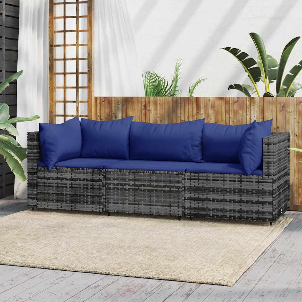vidaXL Banc de jardin avec coussins 2 pièces poly rotin noir