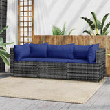 vidaXL Banc de jardin avec coussins 2 pièces poly rotin noir