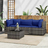 vidaXL Banc de jardin avec coussins 2 pièces poly rotin noir