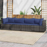 vidaXL Banc de jardin avec coussins 2 pièces poly rotin noir