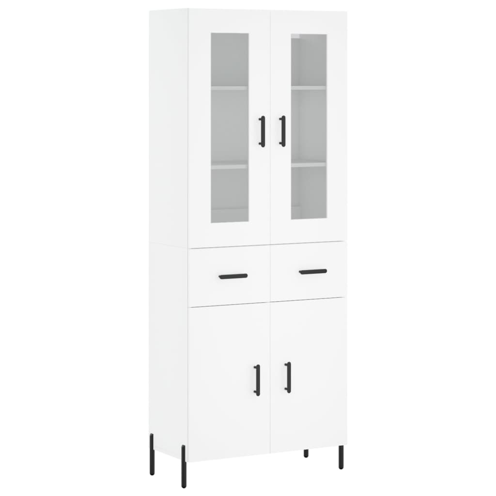 vidaXL Hoge kast 69,5x34x180 cm bewerkt hout wit