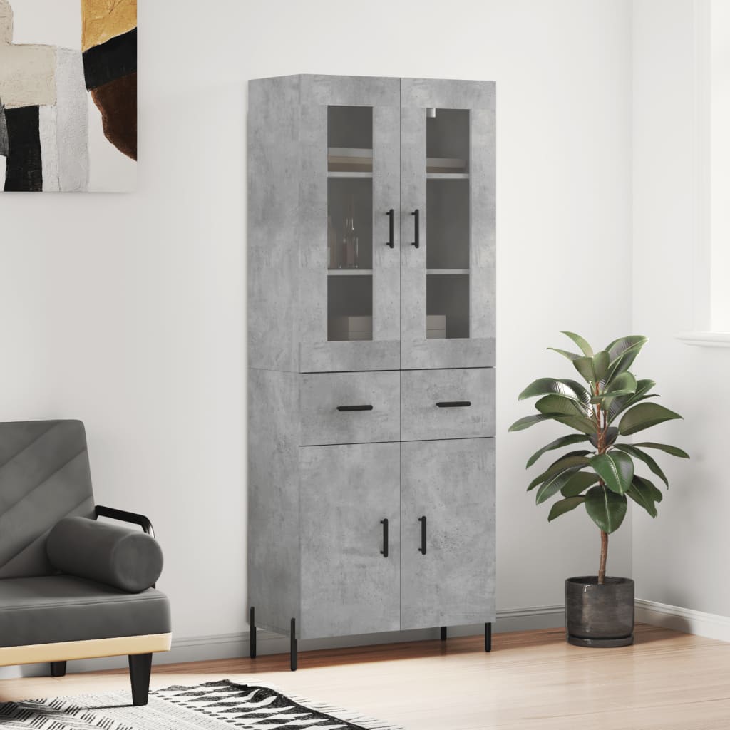 vidaXL Hoge kast 69,5x34x180 cm bewerkt hout wit