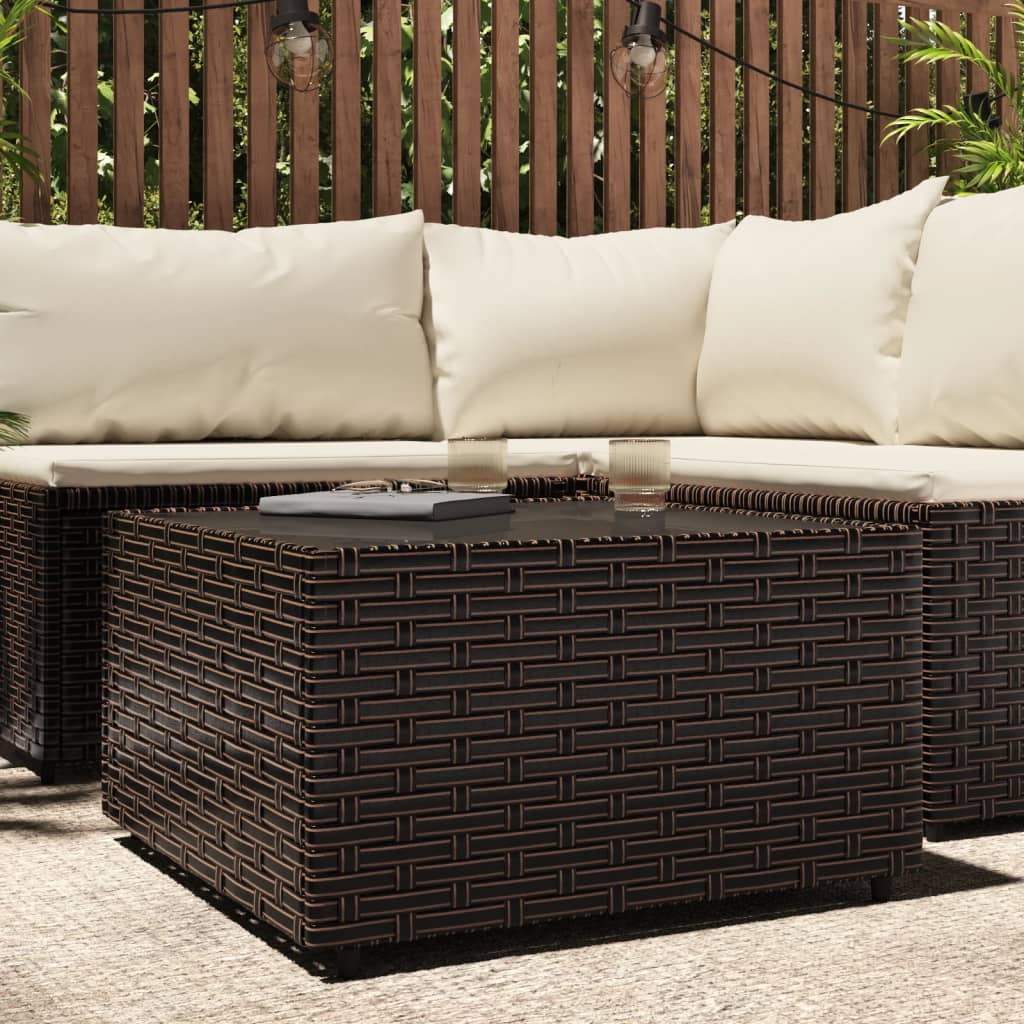 vidaXL Salontafel vierkant 50x50x30 cm poly rattan zwart