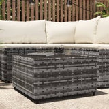 vidaXL Salontafel vierkant 50x50x30 cm poly rattan zwart