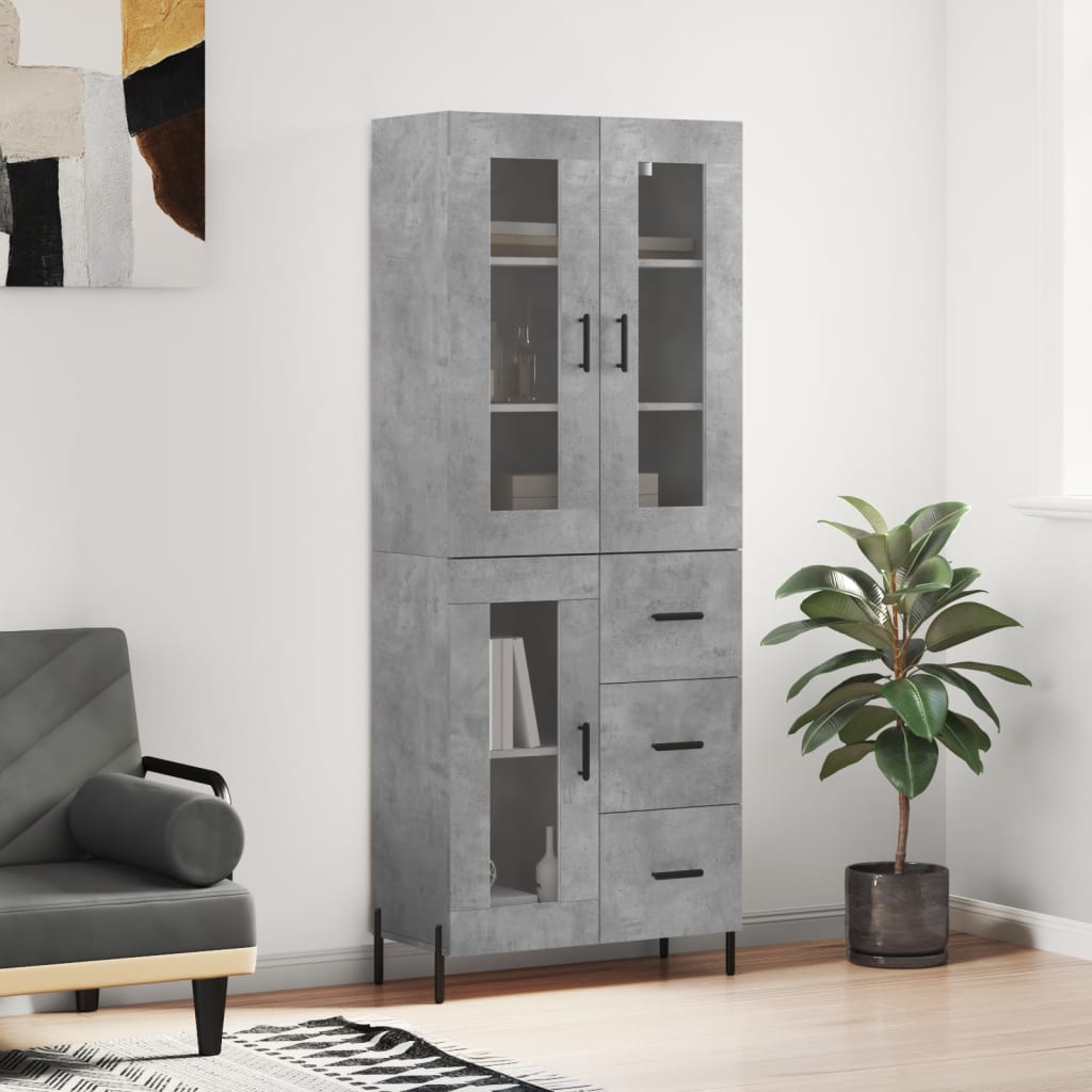 vidaXL Hoge kast 69,5x34x180 cm bewerkt hout wit