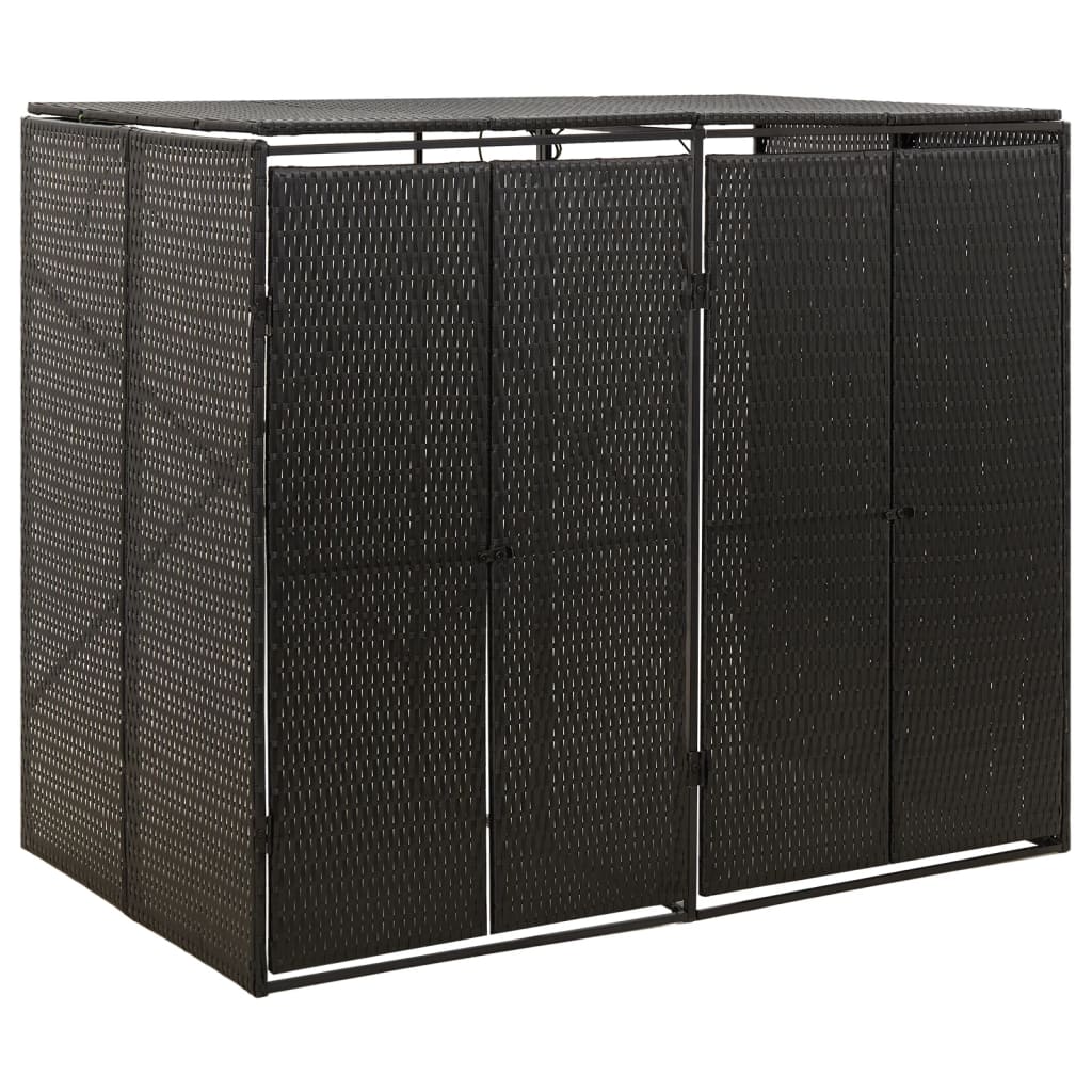 vidaXL Containerberging enkel 70x80x117 cm poly rattan zwart