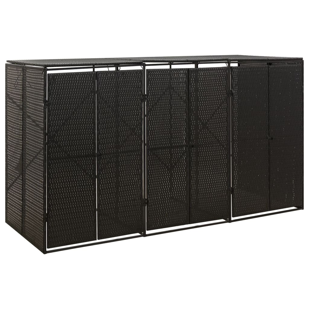 vidaXL Containerberging enkel 70x80x117 cm poly rattan zwart