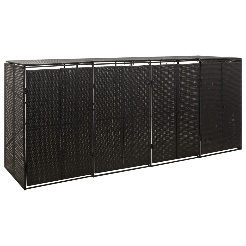 vidaXL Containerberging enkel 70x80x117 cm poly rattan zwart