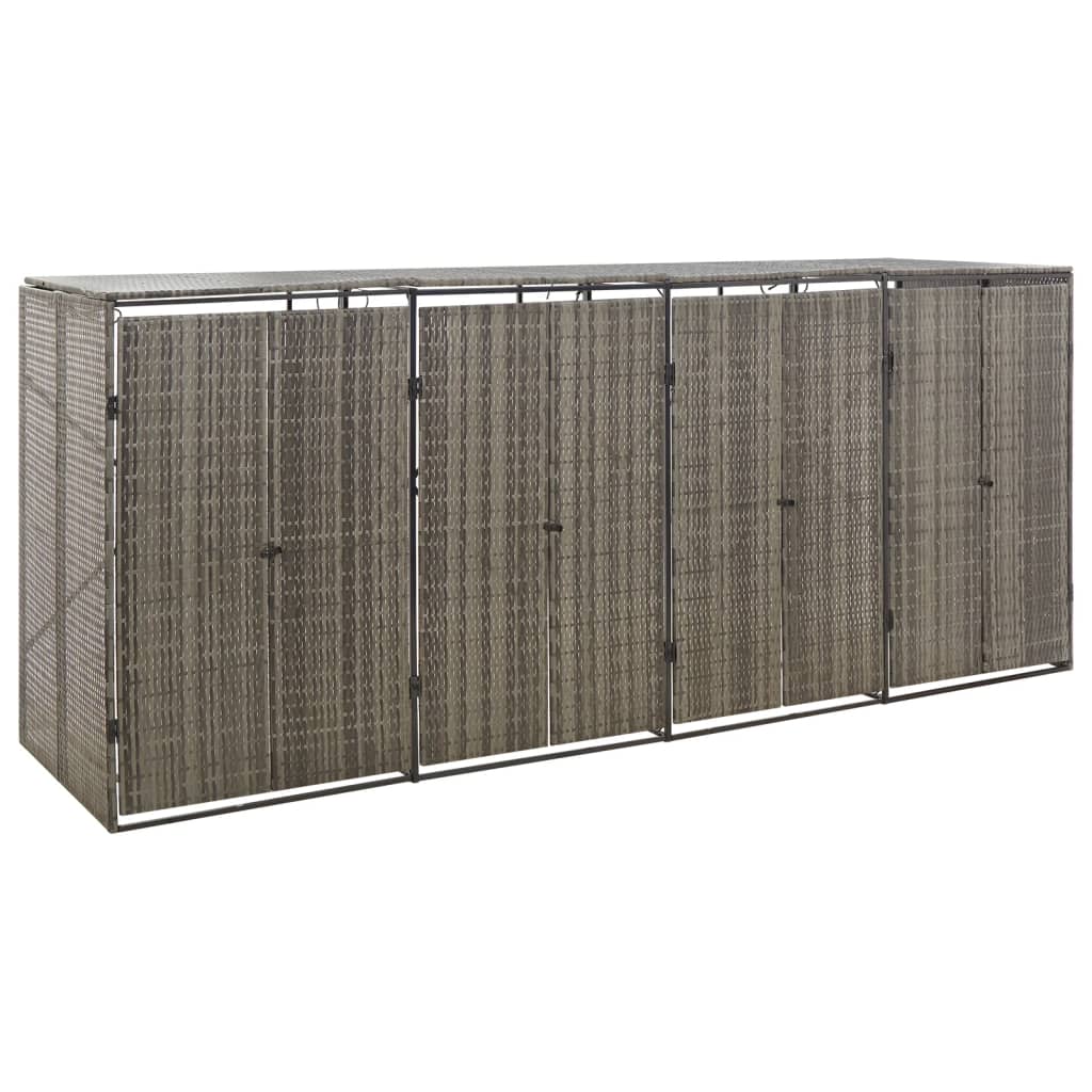 vidaXL Containerberging enkel 70x80x117 cm poly rattan zwart