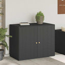 vidaXL Garden Storage Box Black 100x55.5x80 cm Poly Rattan