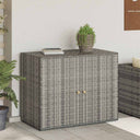 vidaXL Garden Storage Box Black 100x55.5x80 cm Poly Rattan