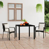 vidaXL Garden Dining Chairs 2 pcs with cushions poly rattan black