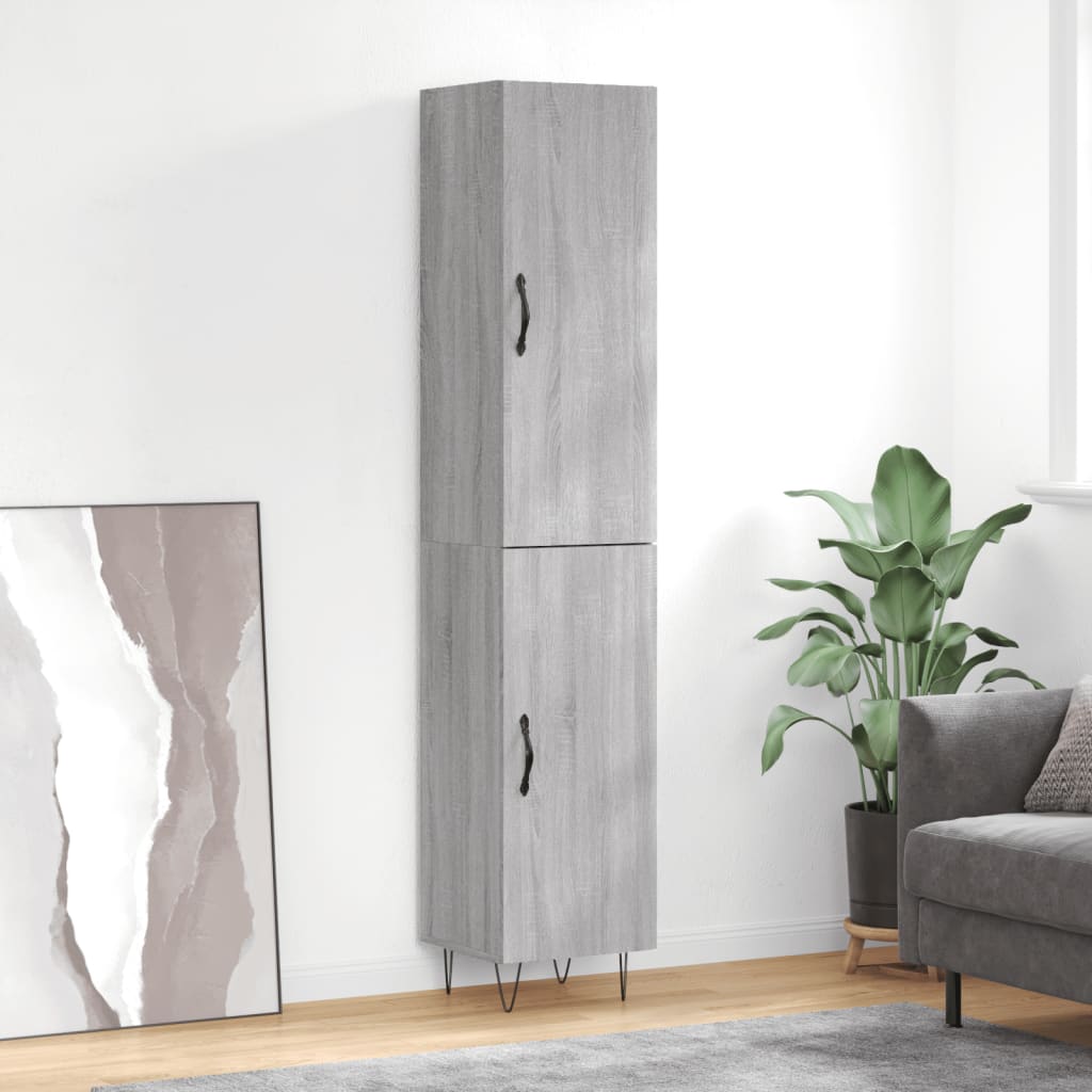 vidaXL Hoge kast 34,5x34x180 cm bewerkt hout wit