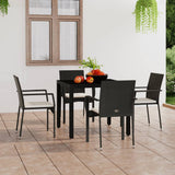 vidaXL Tuinstoelen 2 st met kussens poly rattan zwart