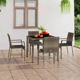 vidaXL Tuinstoelen 2 st met kussens poly rattan zwart