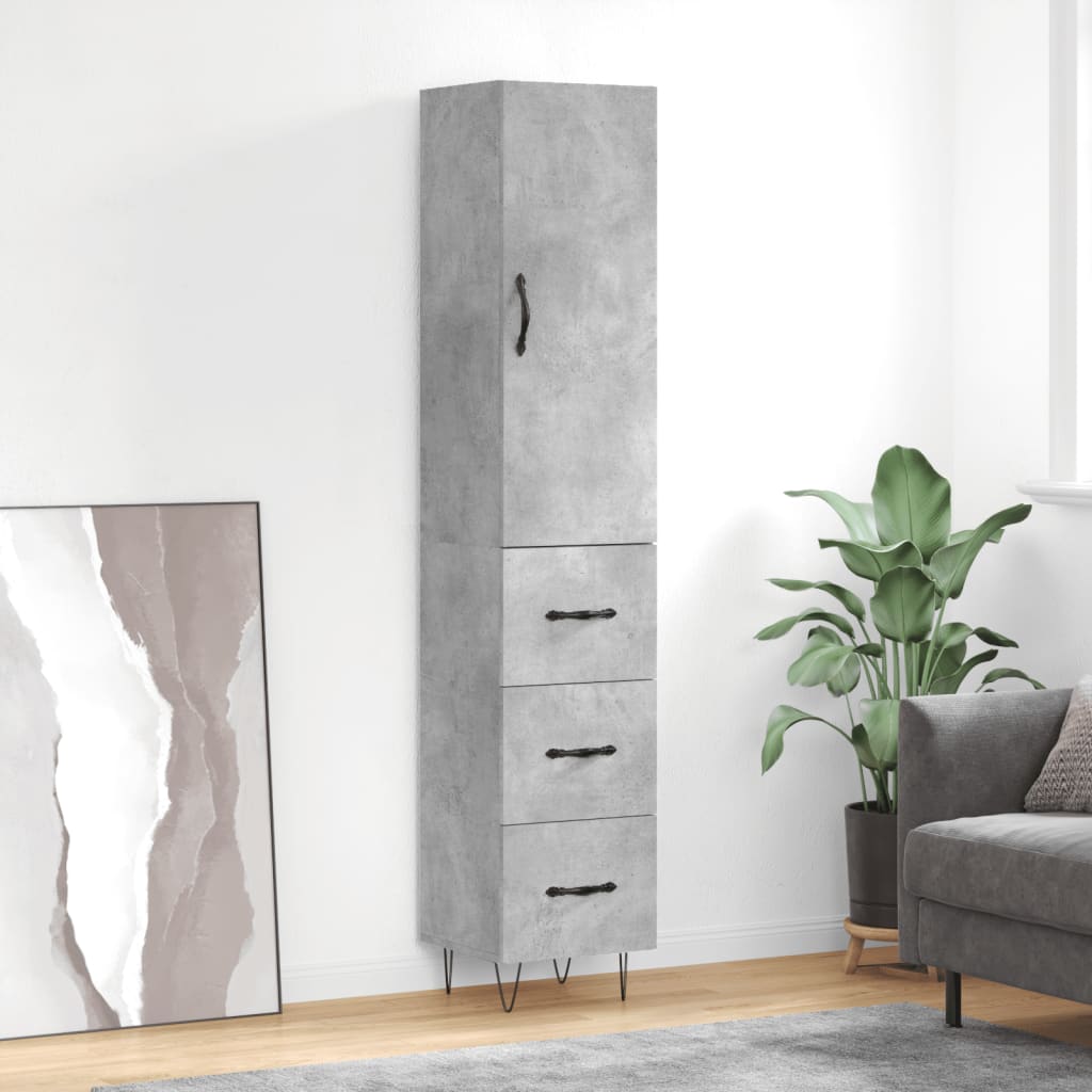 vidaXL Hoge kast 34,5x34x180 cm bewerkt hout wit