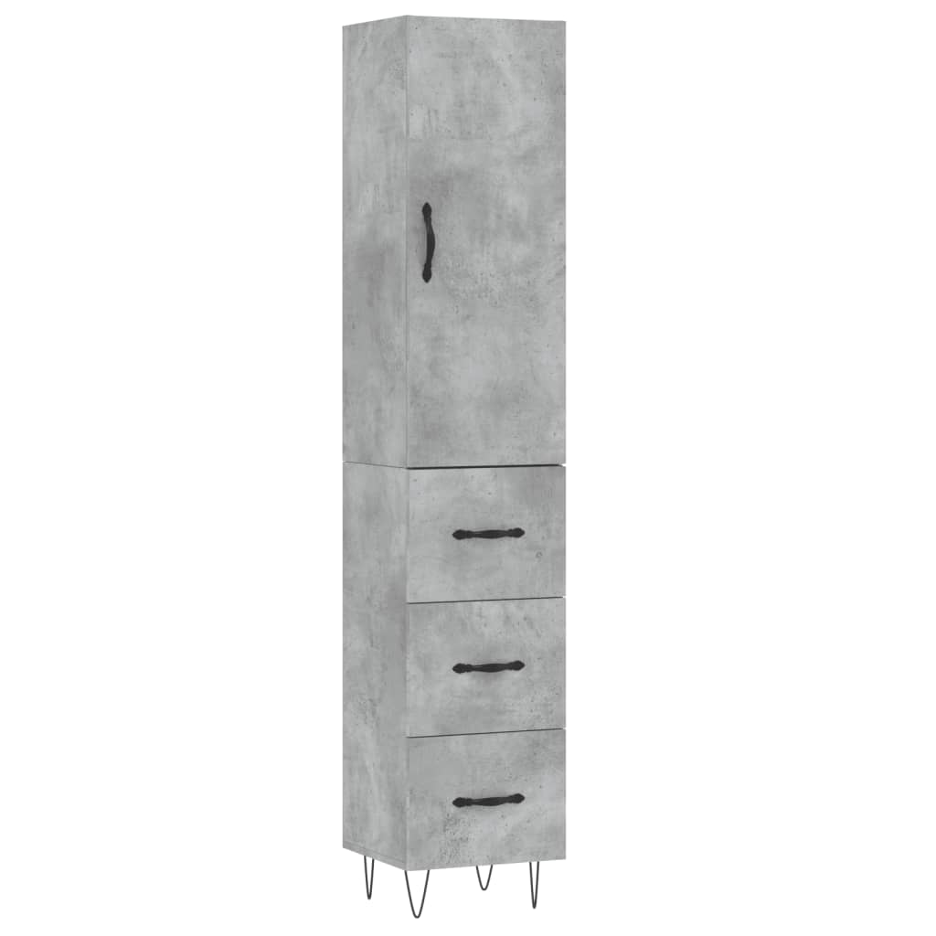 vidaXL Hoge kast 34,5x34x180 cm bewerkt hout wit
