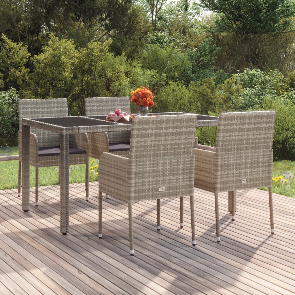 vidaXL Tuinstoelen 2 st met kussens poly rattan zwart