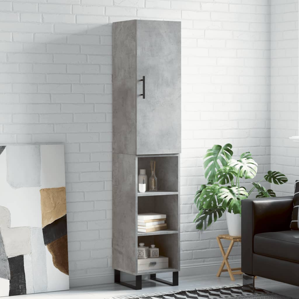 vidaXL Hoge kast 34,5x34x180 cm bewerkt hout wit