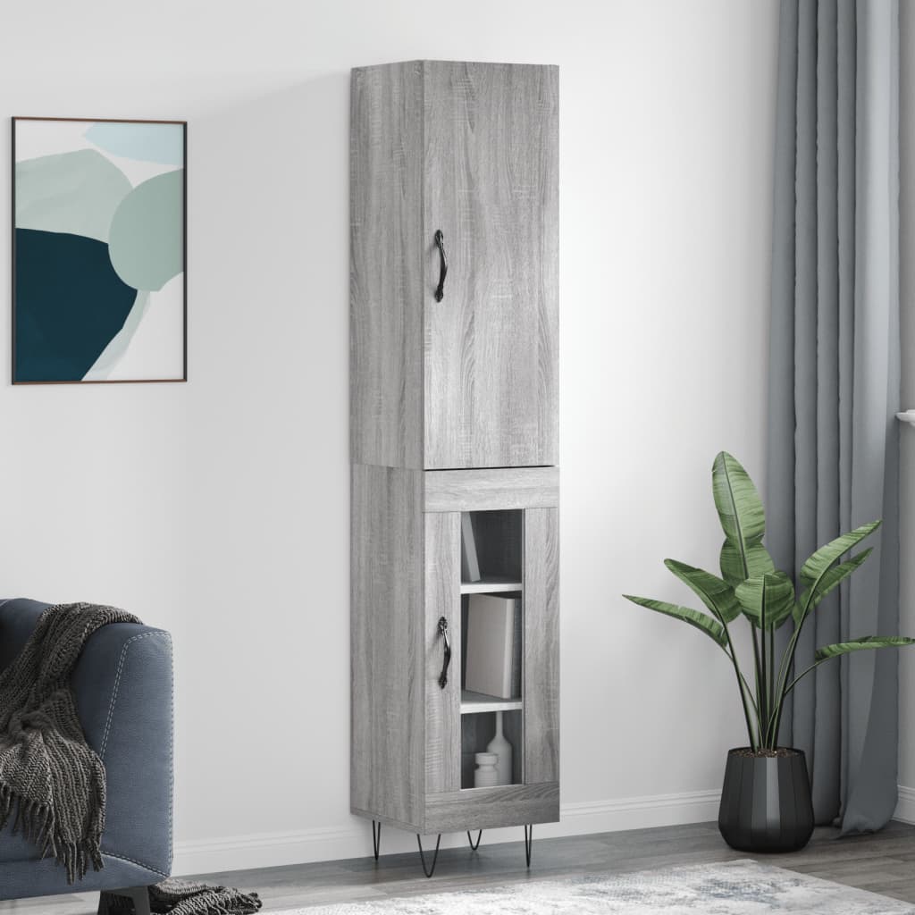vidaXL Hoge kast 34,5x34x180 cm bewerkt hout wit