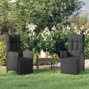 vidaXL Tuinstoelen 2 st verstelbaar met tafel poly rattan grijs