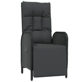 vidaXL Tuinstoelen 2 st verstelbaar met tafel poly rattan grijs