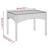 vidaXL Tuinstoelen 2 st verstelbaar met tafel poly rattan grijs