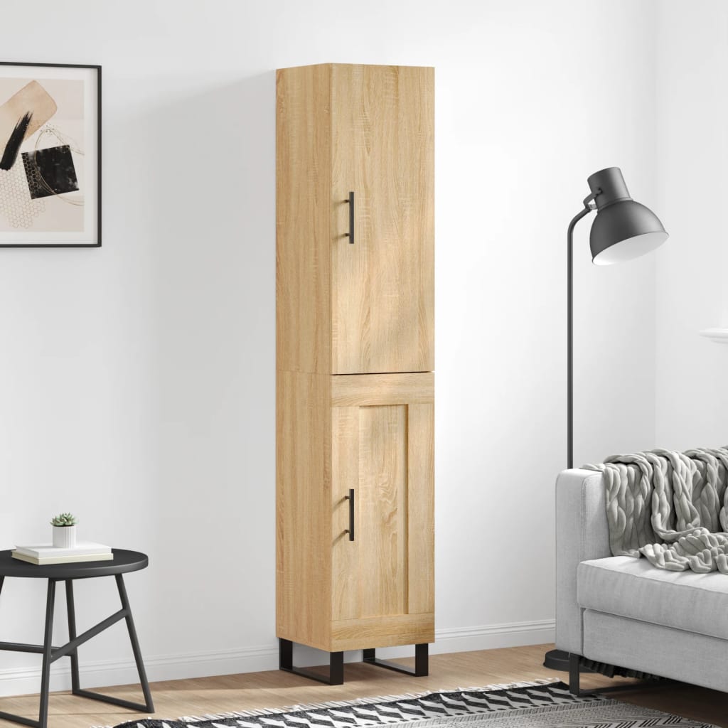 vidaXL Hoge kast 34,5x34x180 cm bewerkt hout wit