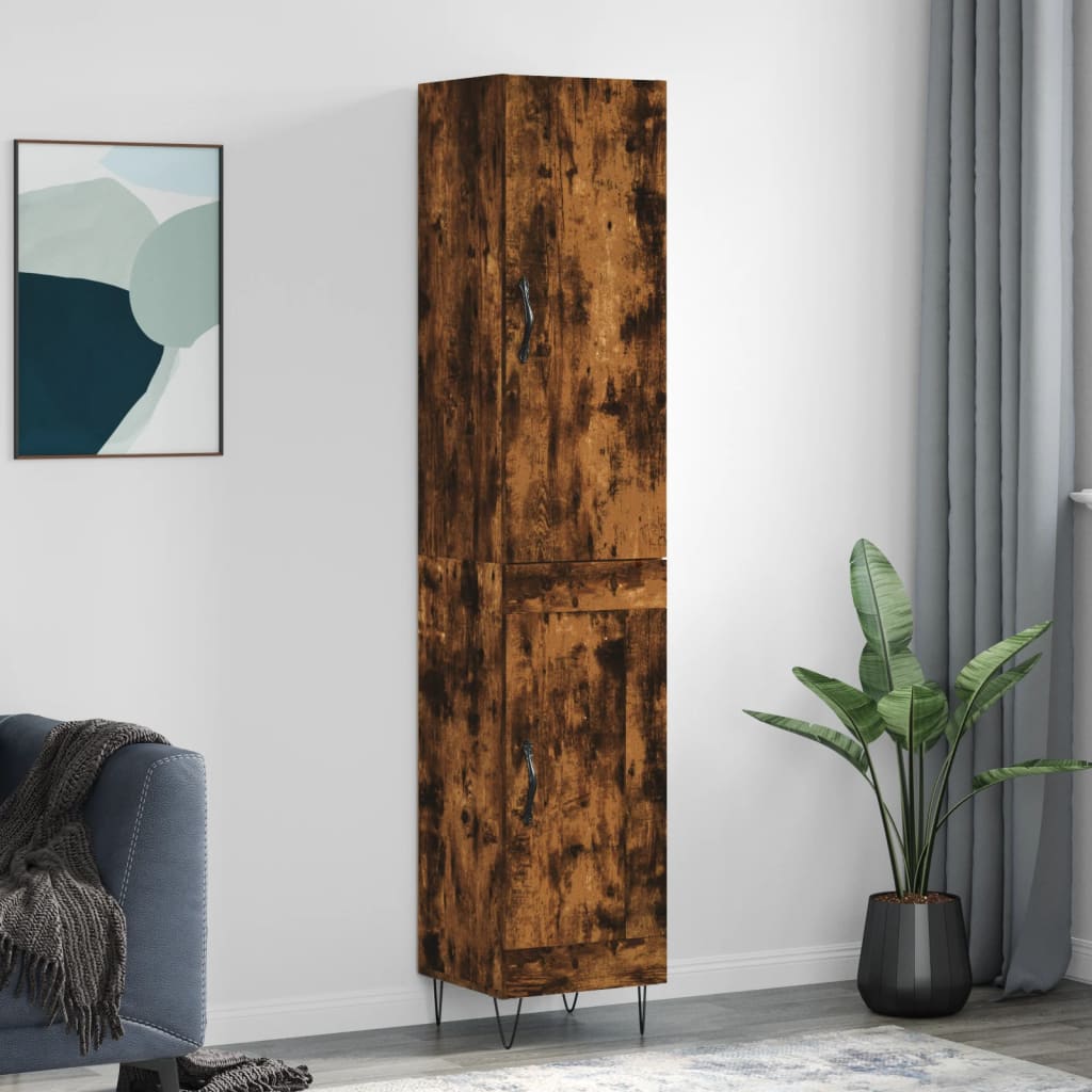 vidaXL Hoge kast 34,5x34x180 cm bewerkt hout wit