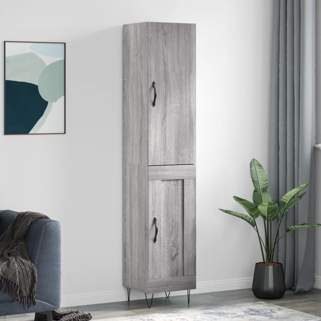 vidaXL Hoge kast 34,5x34x180 cm bewerkt hout wit