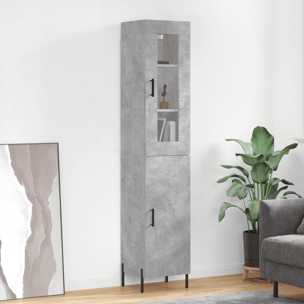 vidaXL Hoge kast 34,5x34x180 cm bewerkt hout wit