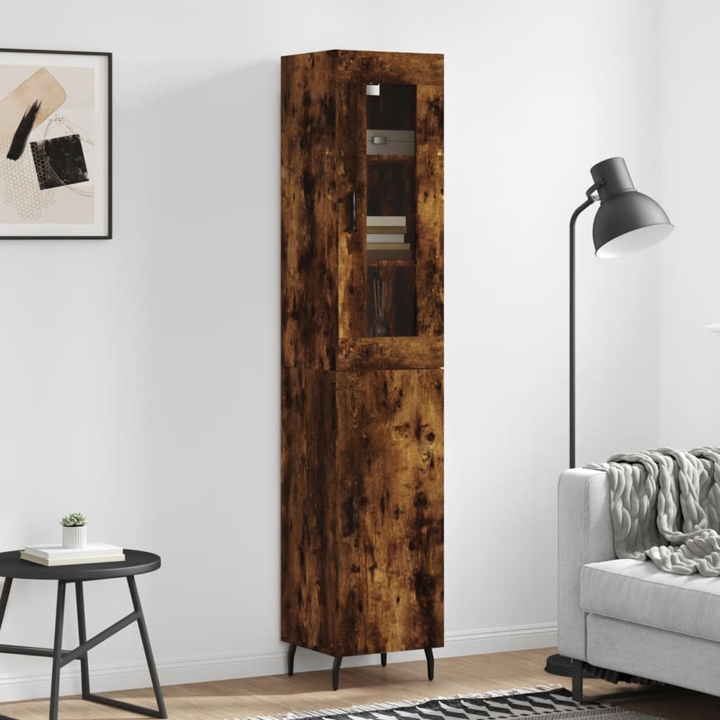 vidaXL Hoge kast 34,5x34x180 cm bewerkt hout wit