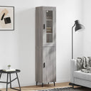 vidaXL Hoge kast 34,5x34x180 cm bewerkt hout wit