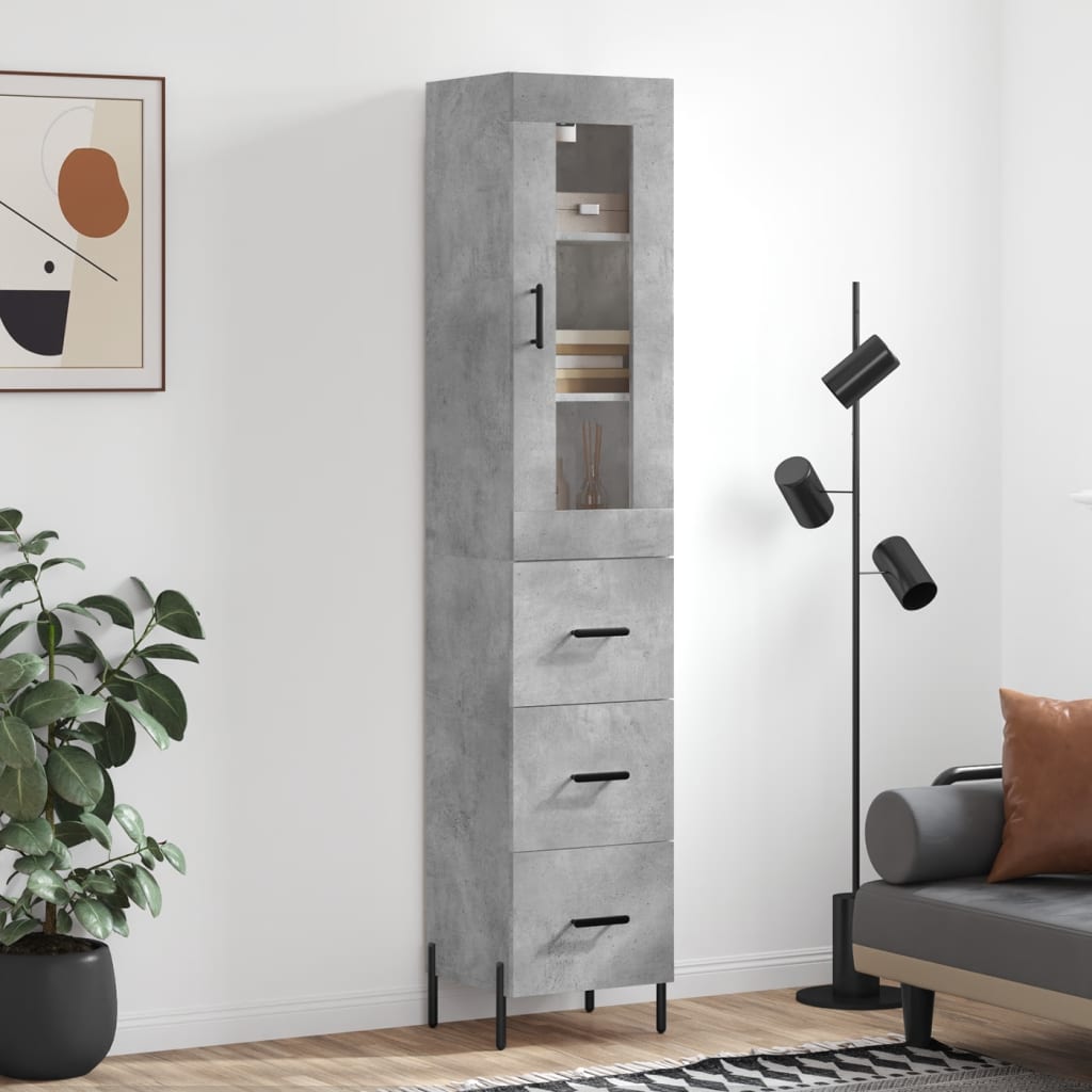 vidaXL Hoge kast 34,5x34x180 cm bewerkt hout wit