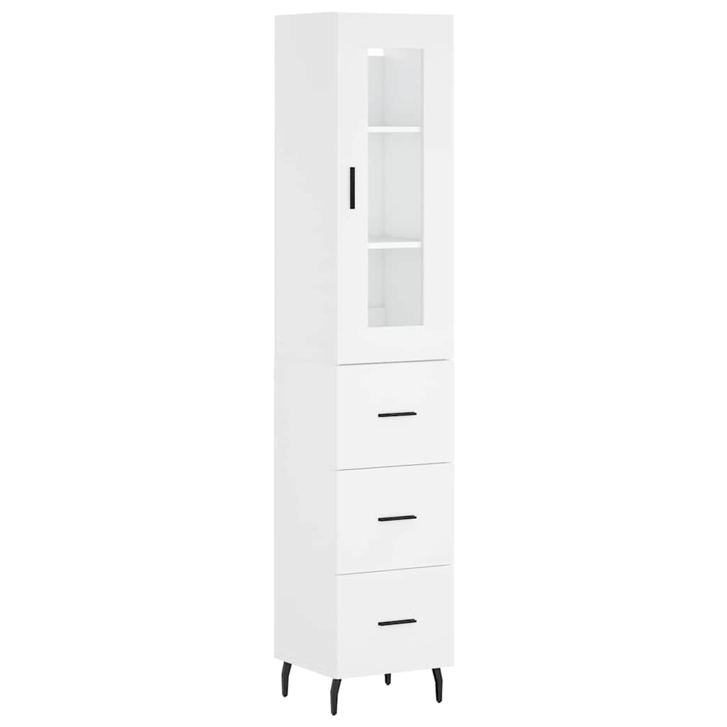 vidaXL Hoge kast 34,5x34x180 cm bewerkt hout wit