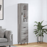 vidaXL Hoge kast 34,5x34x180 cm bewerkt hout wit