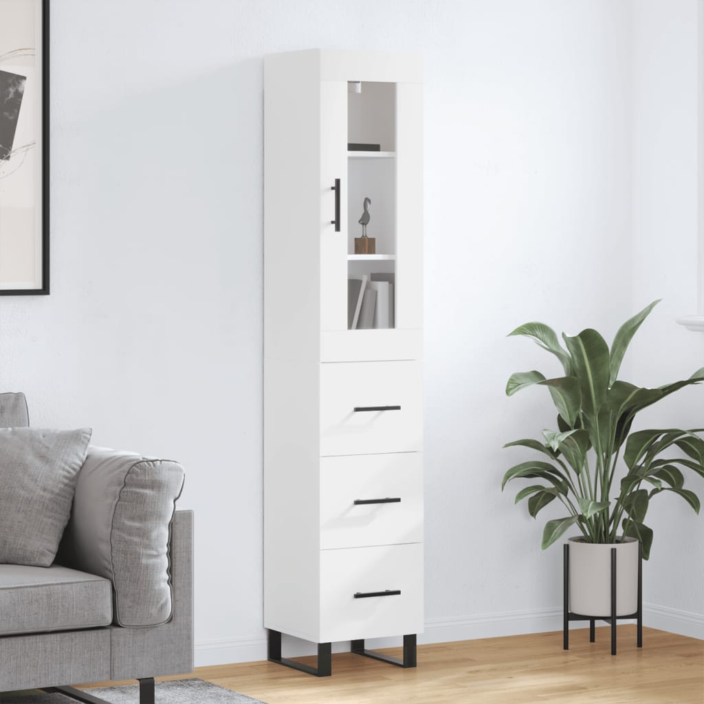 vidaXL Tall cabinet 34.5x34x180 cm engineered wood white