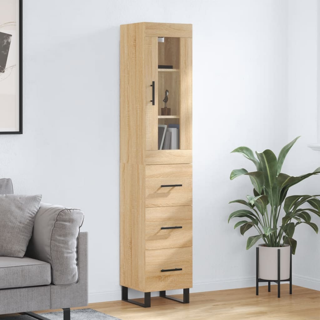 vidaXL Tall cabinet 34.5x34x180 cm engineered wood white