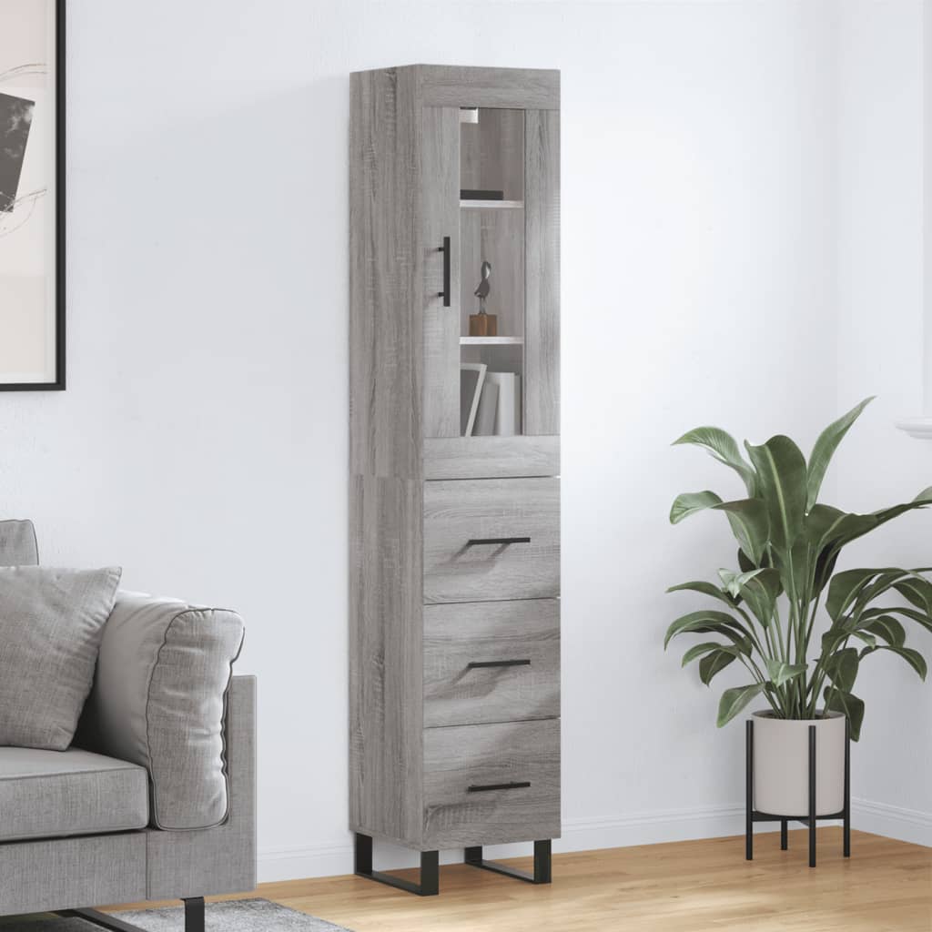 vidaXL Tall cabinet 34.5x34x180 cm engineered wood white