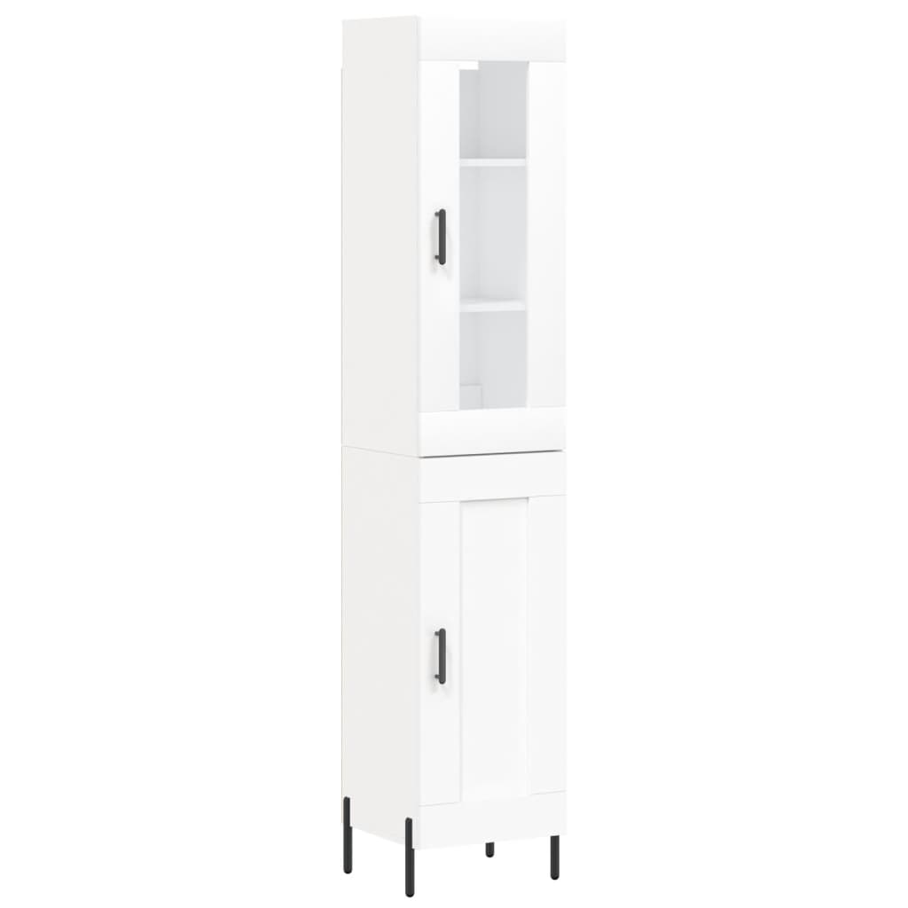 vidaXL Hoge kast 34,5x34x180 cm bewerkt hout wit