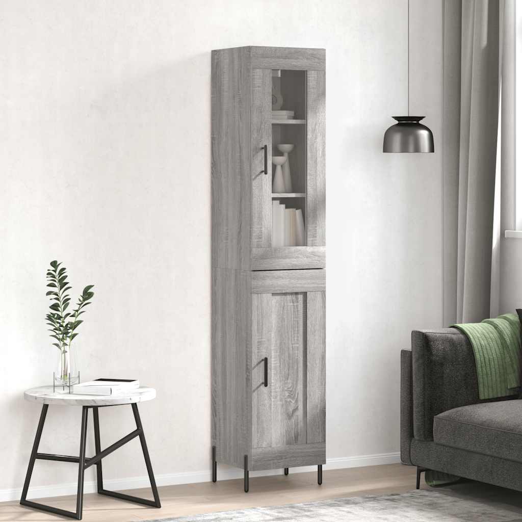 vidaXL Hoge kast 34,5x34x180 cm bewerkt hout wit