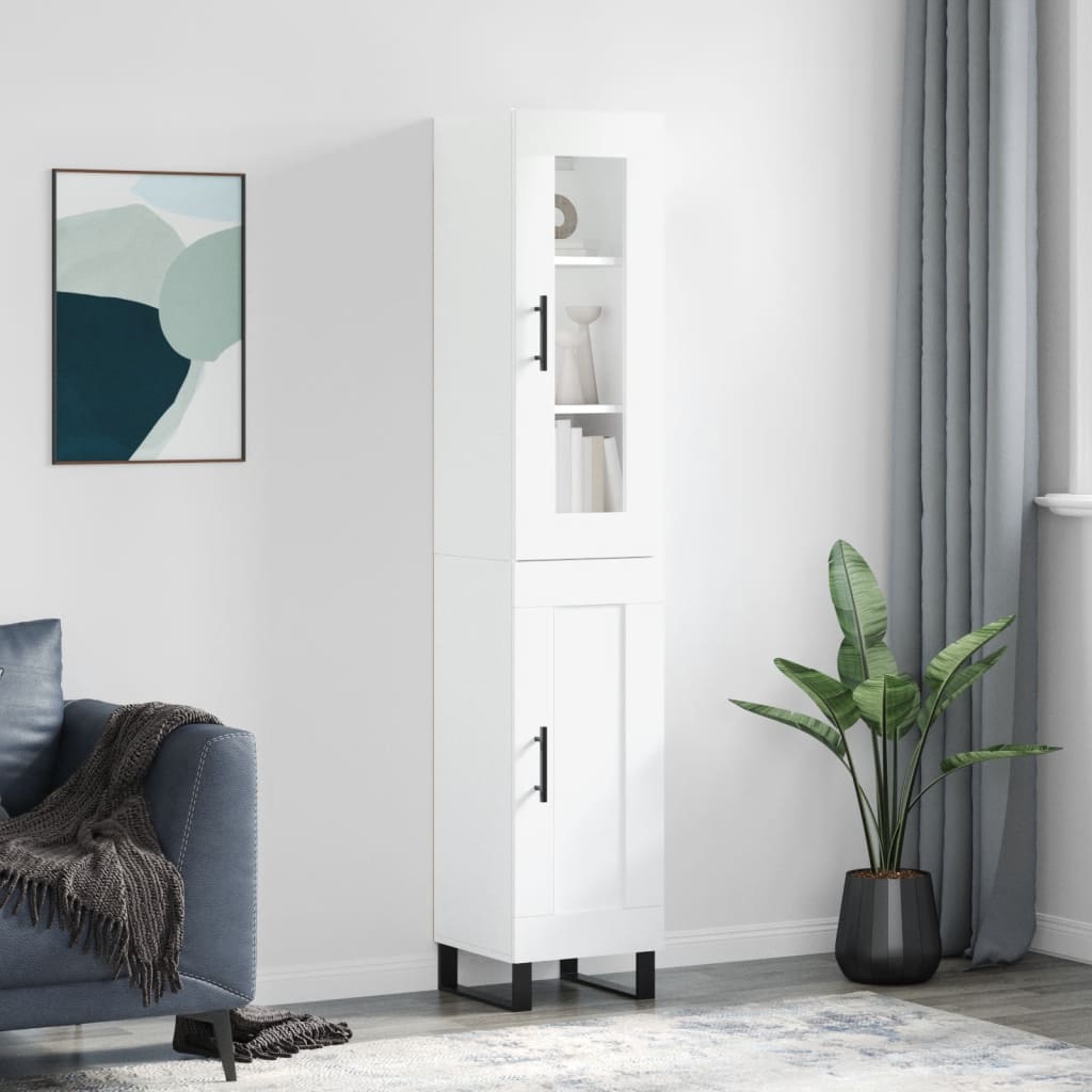 vidaXL Tall cabinet 34.5x34x180 cm engineered wood white