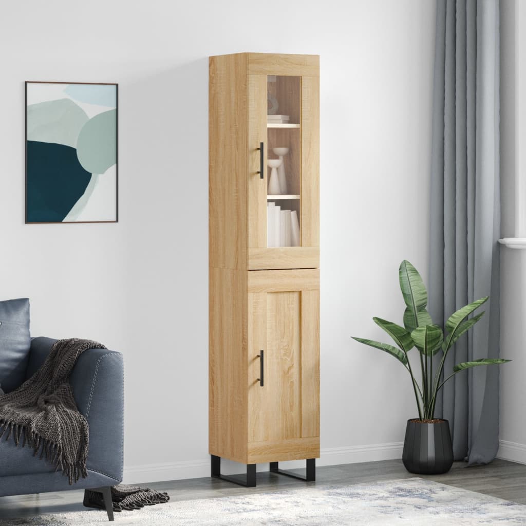 vidaXL Tall cabinet 34.5x34x180 cm engineered wood white