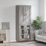 vidaXL Hoge kast 69,5x34x180 cm bewerkt hout betongrijs