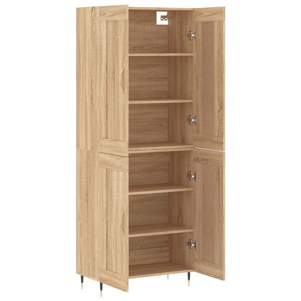 vidaXL Hoge kast 69,5x34x180 cm bewerkt hout betongrijs