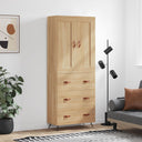 vidaXL Hoge kast 69,5x34x180 cm bewerkt hout betongrijs