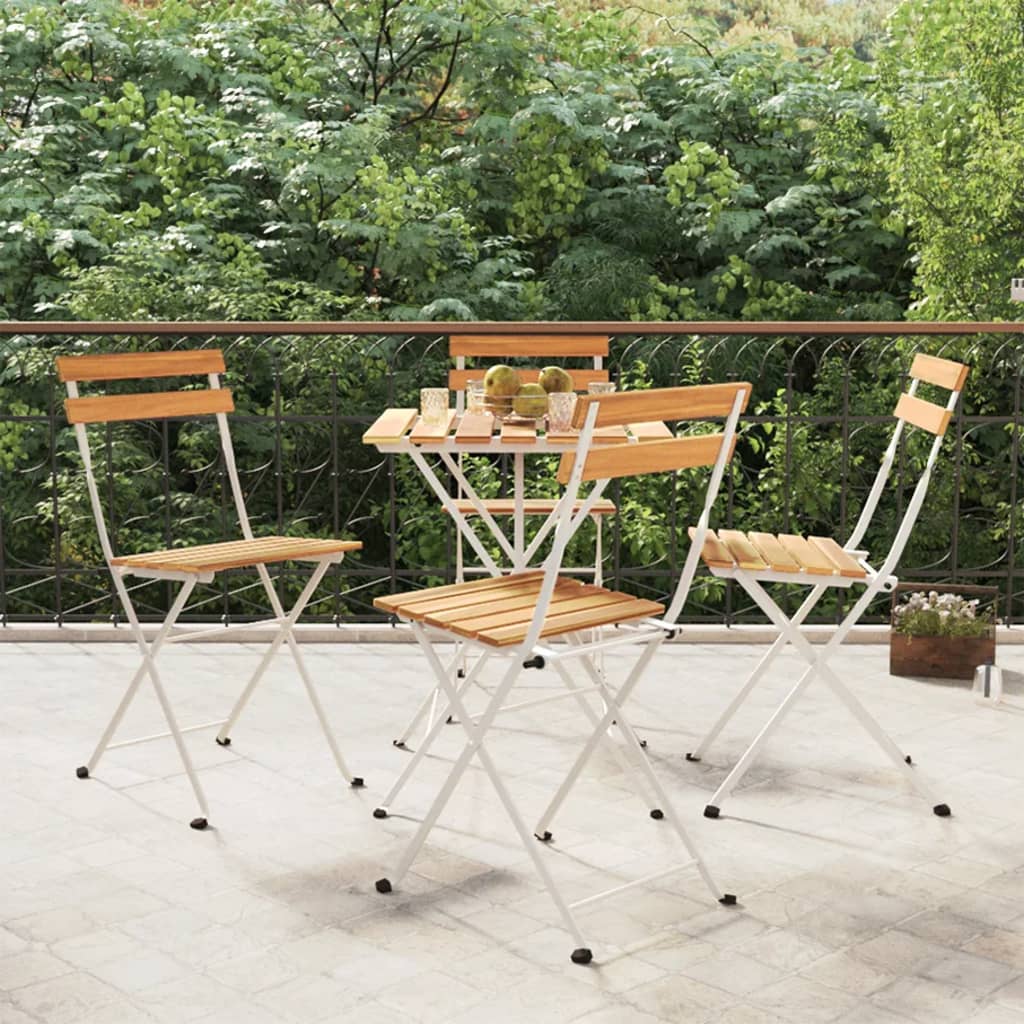 vidaXL Tuinstoelen 2 st inklapbaar staal en massief acaciahout
