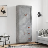 vidaXL Hoge kast 69,5x34x180 cm bewerkt hout betongrijs